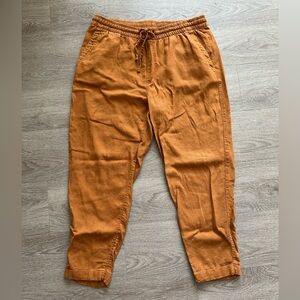 Old Navy High Rise Straight Leg Cropped Linen Blend Pants Size L